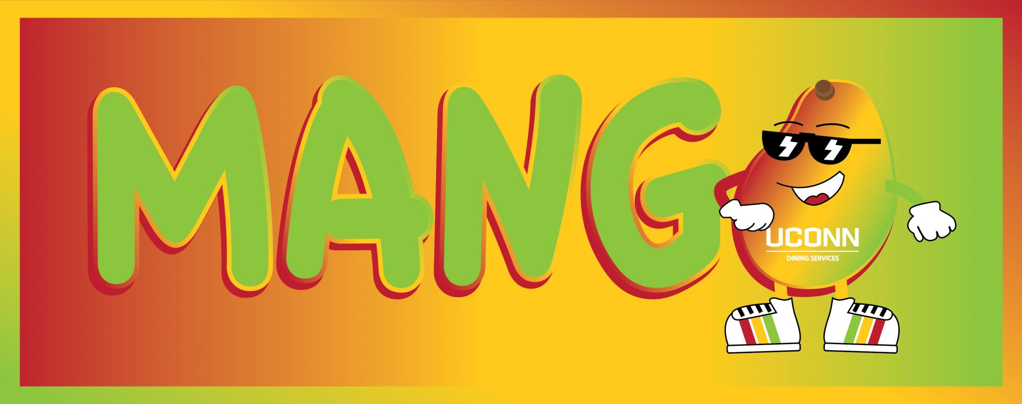 dining services mango logo mango wearing sunglasses
